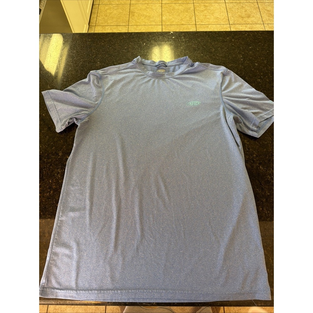 Aftco Men's Performance T-shirt Sz M Blue Fishing Dri Fit Athletic Aftech